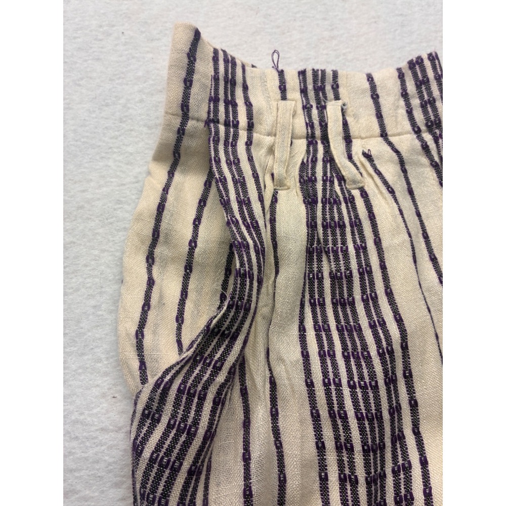 Flowy Beach Shorts Coastal Grandma Boho Striped High Waist - Small Cream - Picture 7 of 11